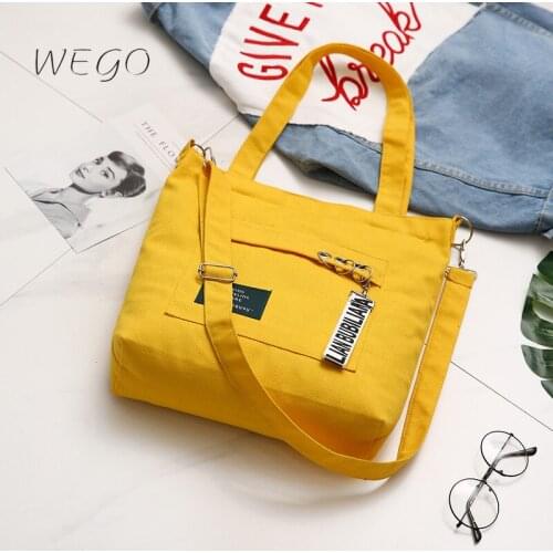 New single shoulder canvas bag simple wild shoulder detachable fashion trend female diagonal bag folding green shopping bag