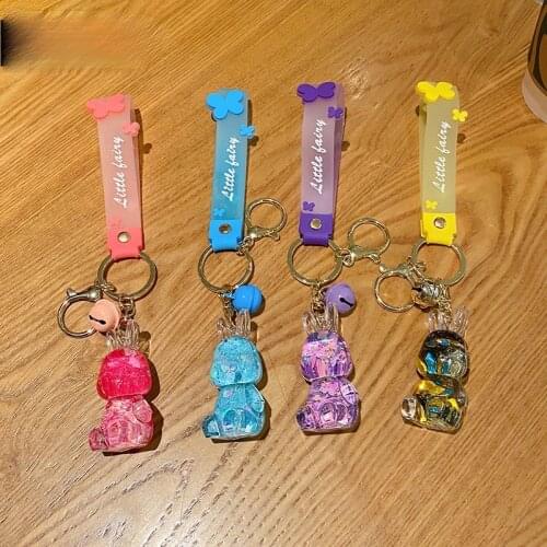 New Fashion Trend Oiled Rabbit Keychain Cute Fun Creative Cute Charm Key Chain Pink Rabbit Bag Pendant Couple Gift Keychain