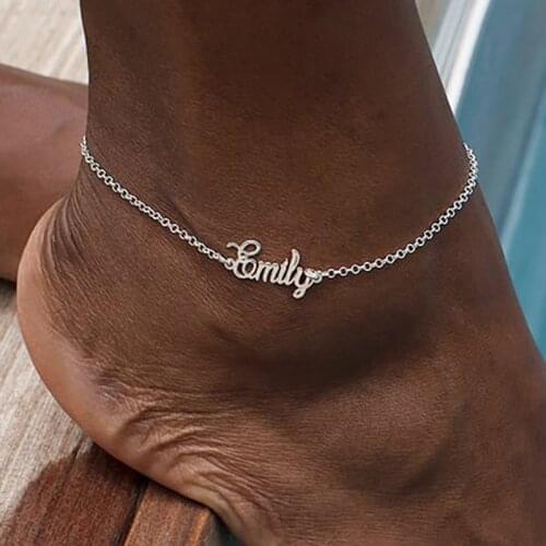 Custom Name Anklet Foot Stainless Steel Chain Personalize Anklets for Women Bohemian Beach Jewelry Fashion Bridesmaid Gift