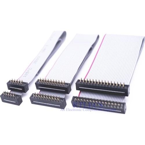 100pcs Flat Ribbon IDC Cable Assembly 2.54 mm 6 8 10 14 16 20 26 30 34 40 50 60 64 Pin Standard Tail Male Plug Extension DIP PCB