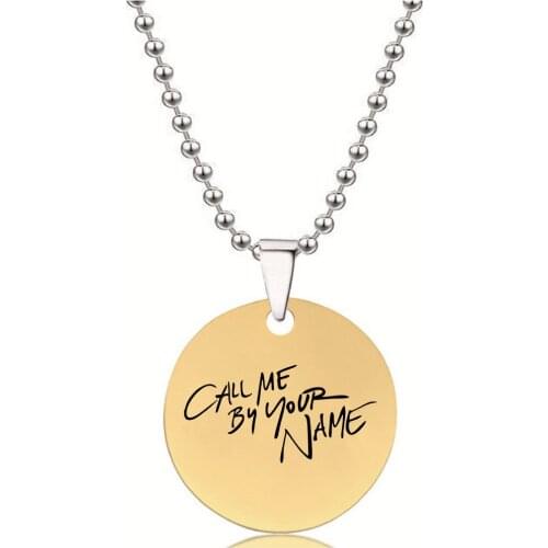 BLINGPAW Stainless Steel Pendant Neckalce Call Me By Your Name Keychain Bag Ornaments Tag Gold Black Silver