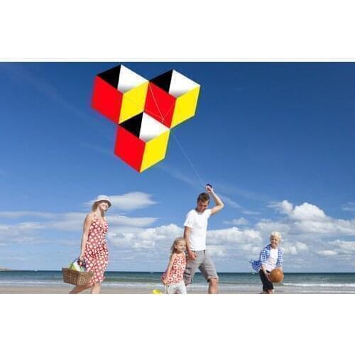 Portable Sport Kite Outdoor Kite flying Fun Sports For kids 3D magic Cube-Box kite Single Line Good Flying NEW 62CMx90CM