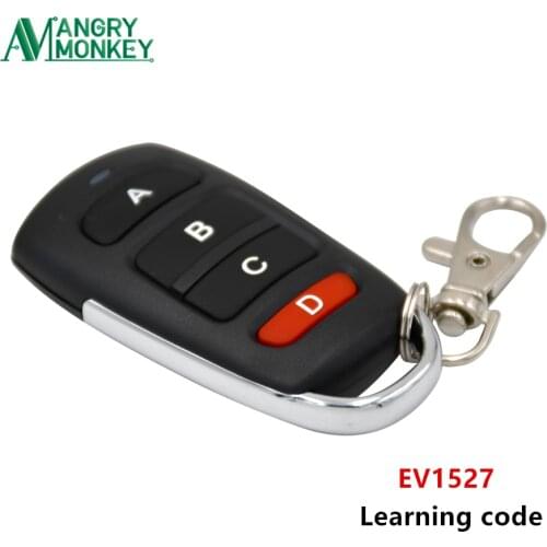 Angry monkey 433mhz Wireless 4 channels RF Smart Remote Control For Gate Garage Door Learning Code Key Durable use time is long