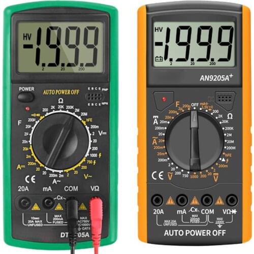 Handheld Digital Multimeter AC DC Professional Transistor Tester Meter Ammeter Voltmeter Ohm Voltage Tester Meter Multimetro