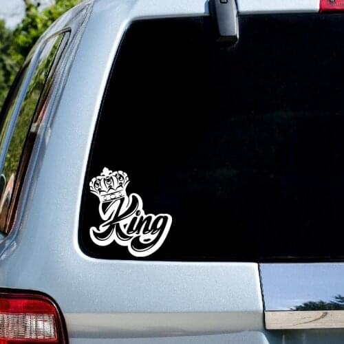RuleMylife King With Crown Funny Vinyl Motorcycle Car Stickers Decal Anime Cute Car Accessories Decoration Pegatinas Para Coche