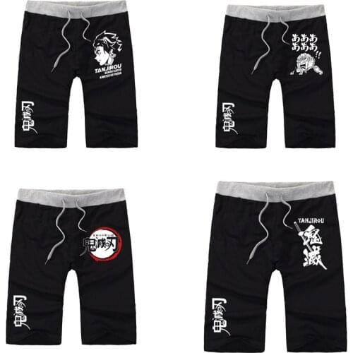 Anime Demon Slayer:Kimetsu no Yaiba Kamado Tanjirou cosplay Agatsuma Zenitsu costume shorts cotton summer men pants