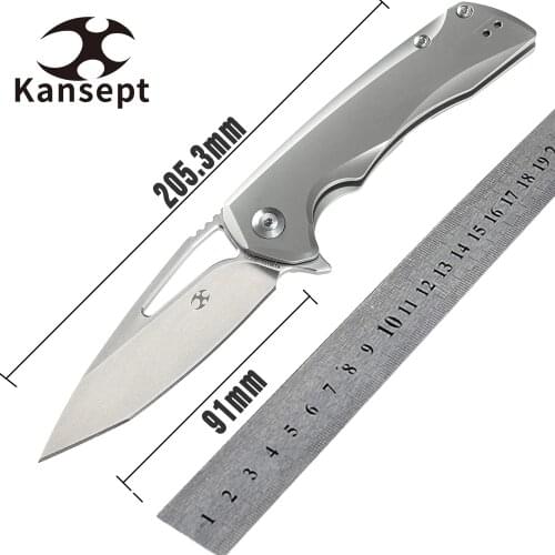 Kansept Folding Knife Kryo K1001T1 2020 New Premium CPM-S35VN Tanto Blade Titanium Handle Pocket Tactical Camping EDC Knives