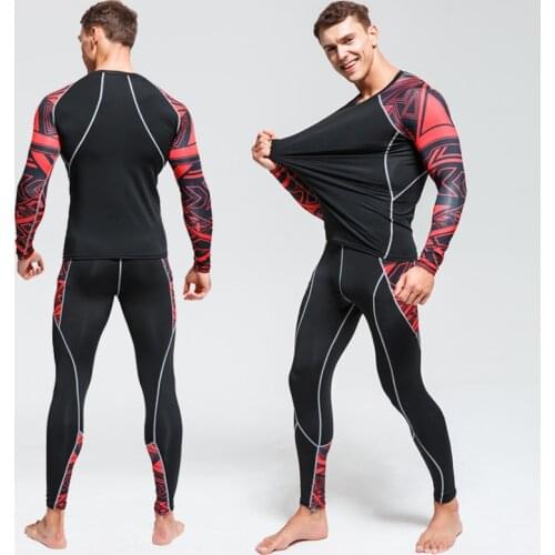 High Quality Mens Thermal Underwear Set Gym Quick-drying Tights Riding Clothes New Warm Ski Underwear Sport suit 4XL