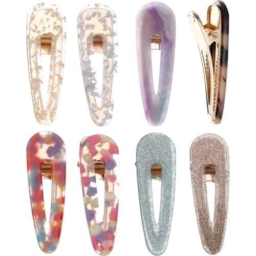 Slight defect-5cm small size for baby kids hollow out tear drop shaped hair clips grips accessories