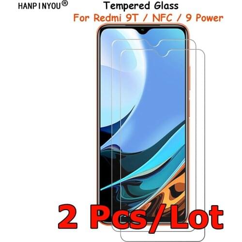 2 Pcs/Lot For Xiaomi Redmi 9T / NFC / Power / Note 9 4G Tempered Glass Screen Protector Explosion-proof Film Toughened Guard