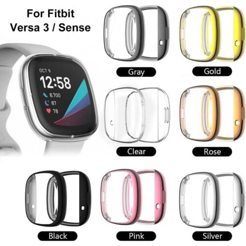 Electroplate TPU Smart Watch Screen Protective Case Cover For Versa 3/Sense Защитный чехол для часов