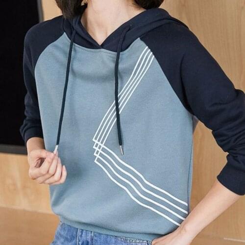 Women Korean Preppy Style Hooded Sweater Autumn College Loose Long Sleeve Pullover Fleece Knitted