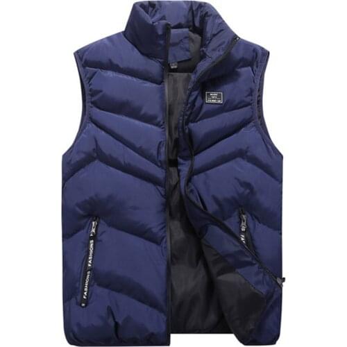 Vest Men New Stylish 2020 Autumn Winter Warm Sleeveless Jacket Cotton Waistcoat Mens Vest Fashion Casual Coats Mens Europe Size