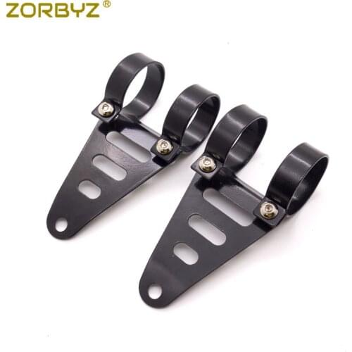 ZORBYZ Black 41-43mm Metal Motorcycle Headlight Mount Bracket Fork Clamps For Harley Chopper Cafe Racer