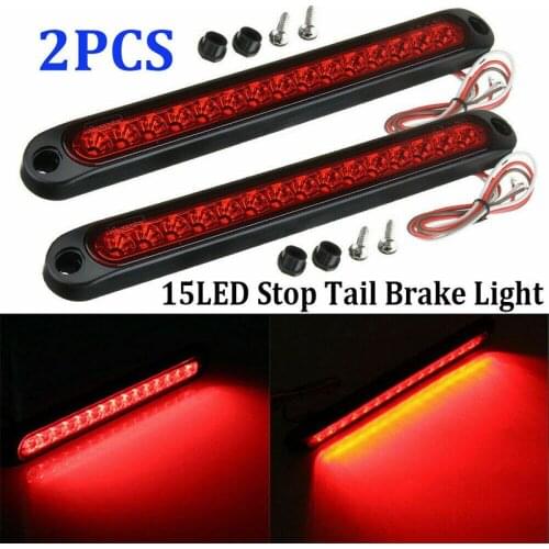 1PCS 15LED RED white Waterproof Trailer car Truck Turn Signal Lamps Bars Rear Trailer brake Stop Signal Trailer Decorative Lamps