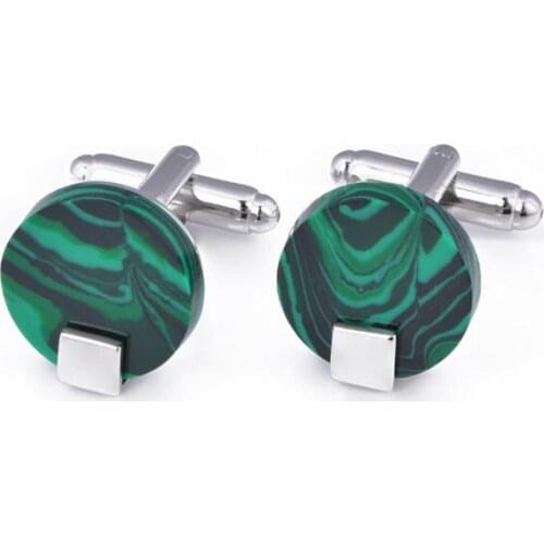 10pairs/lot Elegant Green Malachite Cufflinks Simple Vintage Fashion Cuff Links Shirt Cuff Button Men Jewelry Accessory Wedding