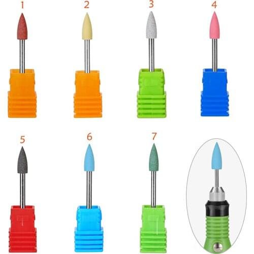 2Pcs Rubber Silicone Nail Drill Bits for Electric Manicure Machine Mill Cutter Polisher Grinders Accessories Nail Tools HF0002