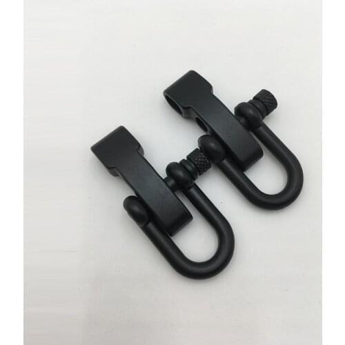 2PCS U Flat Adjustable Shackle Buckle Clasp for Survival Paracord Bracelet for Outdoor Sport DIY Rope Bracelet Parachute Cord