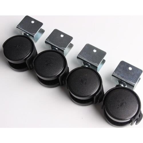 4PCS 2 Inch Caster Wheels Black Caster Wheels With Brake for Office Chair Baby Bed Carts Trolley Furniture Wheels