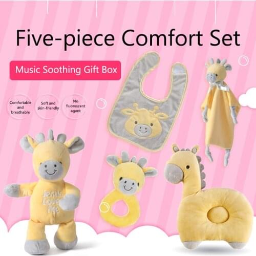 5pcs Baby Toys 0-12 Months Crib Rattles Mobile Baby Toys Comfort Stuffed Animal Educational Toys Bed Bell Plush Dolls Baby Toys
