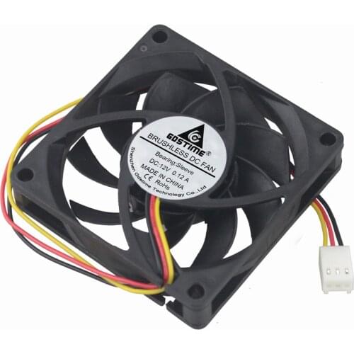 5 Pieces Gdstime 3Pin FG 70x70x15mm DC 12V Cooling Fan 70mm x 15mm PC Brushless Cooler 7cm
