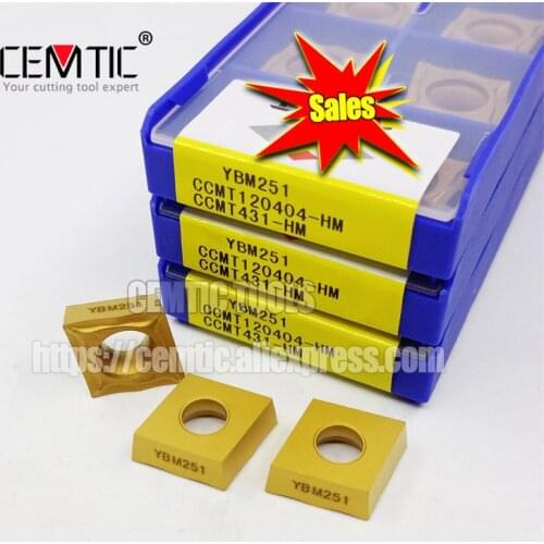 50pcs CCMT120404 CCMT120408 HM YBC251 High-quality Carbide Blade Inner Hole Boring Tool For Steel