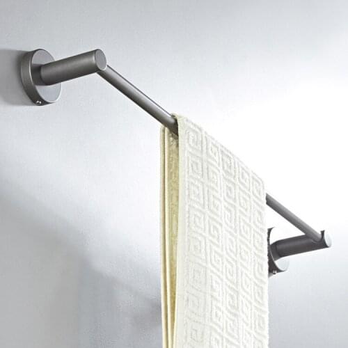 50cm copper bathroom wall gray simple round base bathroom hardware pendant single layer towel rack
