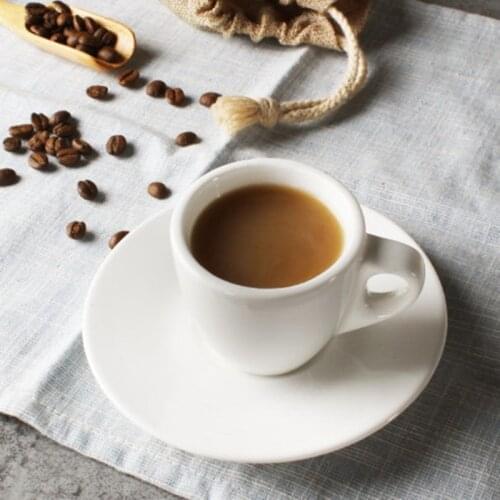60ml White Ceramic Coffee Cup And Saucer Espresso Small latte Cappuccino Cup Tea Cup Milk Mugs