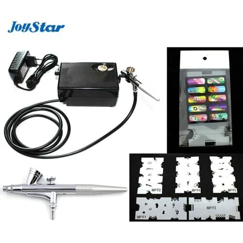 ABEST Salon Airbrush Nail art system compressor kit with airbrush Stencil for cake decorating nail tattoos