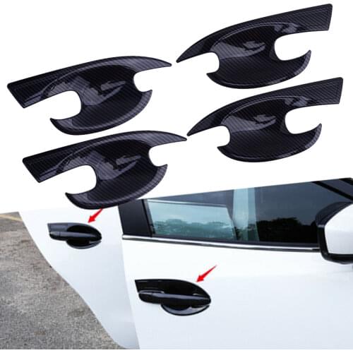 Car Carbon Fiber Style Exterior Outer Door Handle Cover Protector Bowl Trim Fit for Mazda3 Mazda6 2013 2014 2015 2016 2017 2018