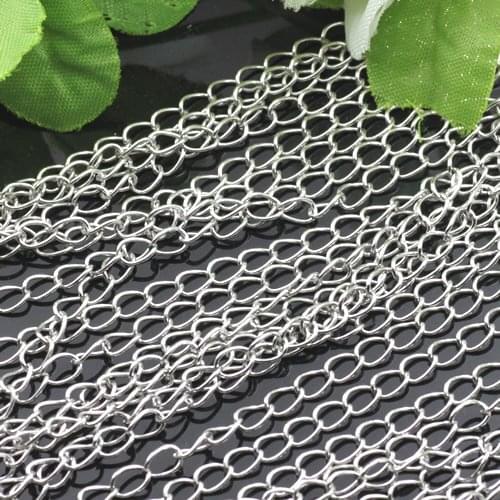 Free shipping!!!! 100m/lot Copper material 3x5mm dull silver tone link chain fit necklace/bracelet