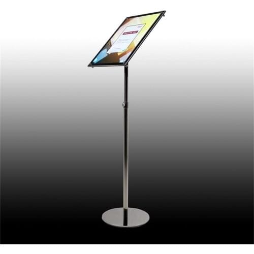 A3 Adjustable Pedestal Sign Holder Floor Stands Rack Black Acrylic Frames Advertising Banner Photo Menu Literature Display Frame