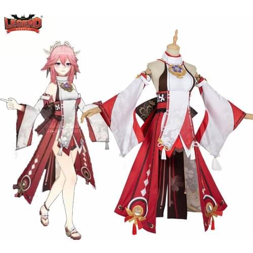 Genshin Impact Yae Cosplay Costume Game Suit Kimono Lovely Uniform Women Dress Full Set Halloween Carnival Party Cosplay Outfit
