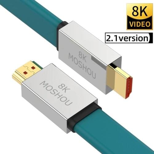 Moshou HDMI-Compatible 2.1 Cables 8K 60Hz 4K 120Hz 48Gbps band width ARC Video Cord for Amplifier TV High Definition Cable