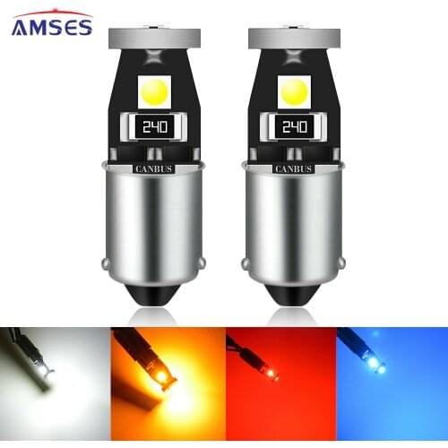 2PCS Ba9s T4W LED Bulbs Canbus Error Car Interior Lights 3030 SMD Side Marker License Plate Dome Reading Lamp RED Ice Blue 12V