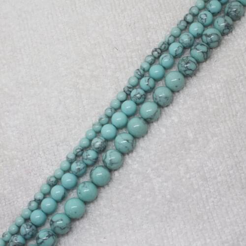Mini. Order is $7! 4-8mm Light Blue Skyblue Howlite Turquoises Round DIY Jewelry Making Loose Beads 15"