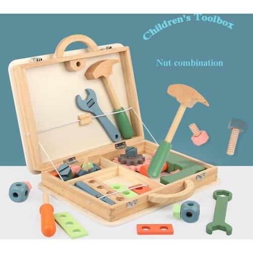 Montessori Childrens Nut Combination Disassembly Toolbox Baby Simulation Kindergarten Fun Play House Toy Set
