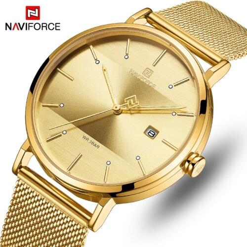 NAVIFORCE Men Watch Fashion Casual Watch Couple Stainelss Steel Mesh Waterproof Quartz Women Wrist watch Date Relogio Masculino