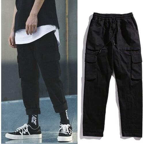 2020 New Fashion Cargo Pants Men Street Style Cotton Jogger Pants Men Casual Slim Sweatpants Men