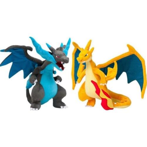 Pocket The Strongest Mega Super Charizard Dragon Black Plush Toys 23cm
