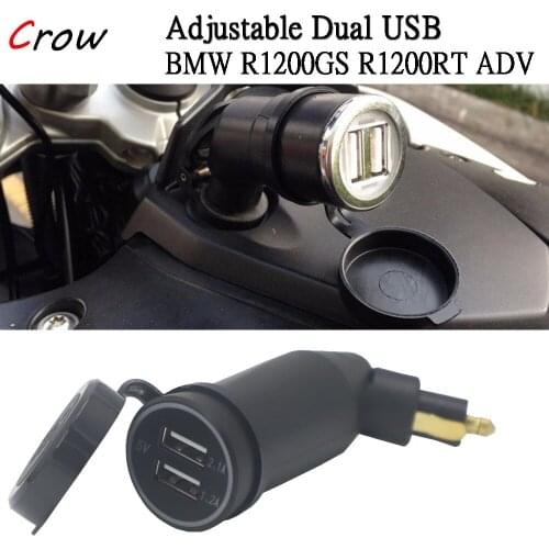 For BMW R1200GS R1200RT F800GS F700GS F650 GS R 1200 RT ADV Adjustable Dual USB interface Port Charger Adapter
