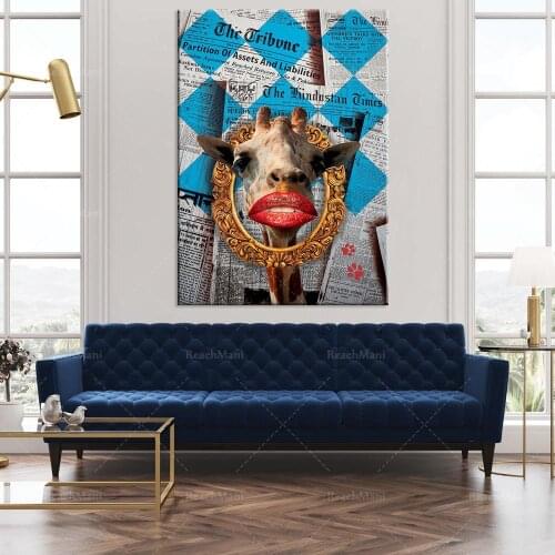 The so-called giraffe poster, funny giraffe poster, animal photography print art painting, wall art poster