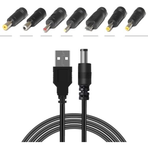 8 in 1 Universal 5V DC Jack Charging Cable Power Cord USB to DC Power Cable Connectors Adapter for Router Mini Fan Speaker