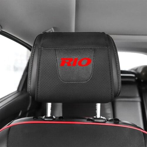 1pc For Kia Rio Car Headrest Protector Case Pu Leather Car Styling