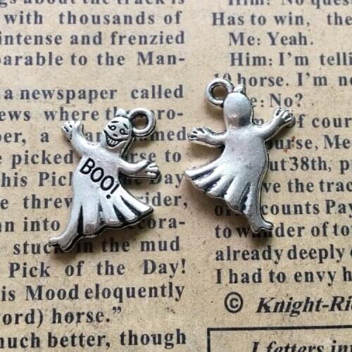10 pieces/lot 13*16mm Antique silver color Metal alloy BOO! Angel Devil Charm Pendant Earring Bracelet Key chain Accessory DIY