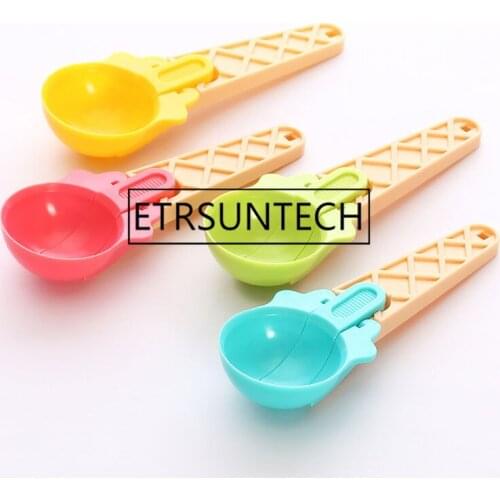100pcs Useful Plastic Ice Cream Scoop Melon Ball Dig Sphere Ball Fruit Ice Ball Maker Stacks Spoon Kitchen Tools