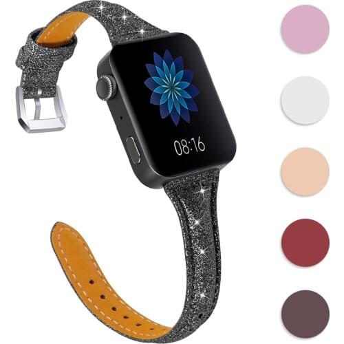 18mm Bling Leather Strap for Xiaomi Smart Watch Band Bracelet for Garmin Vivoactive 4S Glitter Wristband Clock Belt