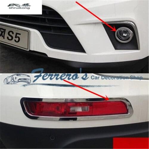 2PCS/LOT car sticker car accessories ABS Chrome front and rear Fog lamp light decorative cover for 2013 2014 JAC refine S5