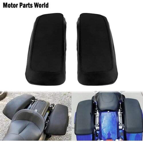 2XMotorcycle Saddlebag Lid Covers Bagger Audio Rain Dust Speaker Lids Waterproof For Harley Touring Road King Street Glide 14-Up