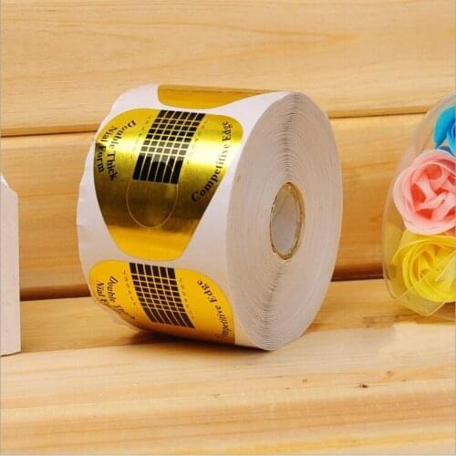 500 Pcs Golden U Shaped Nail Form Art Tip Extension Forms Guide for French Acrylic Nail UV Gel UV guide